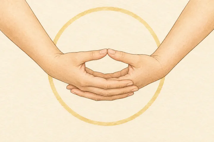 Illustration der Dhyāna-Mudrā