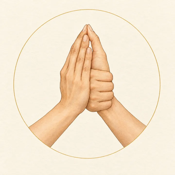 Illustration der Shankh-Mudrā